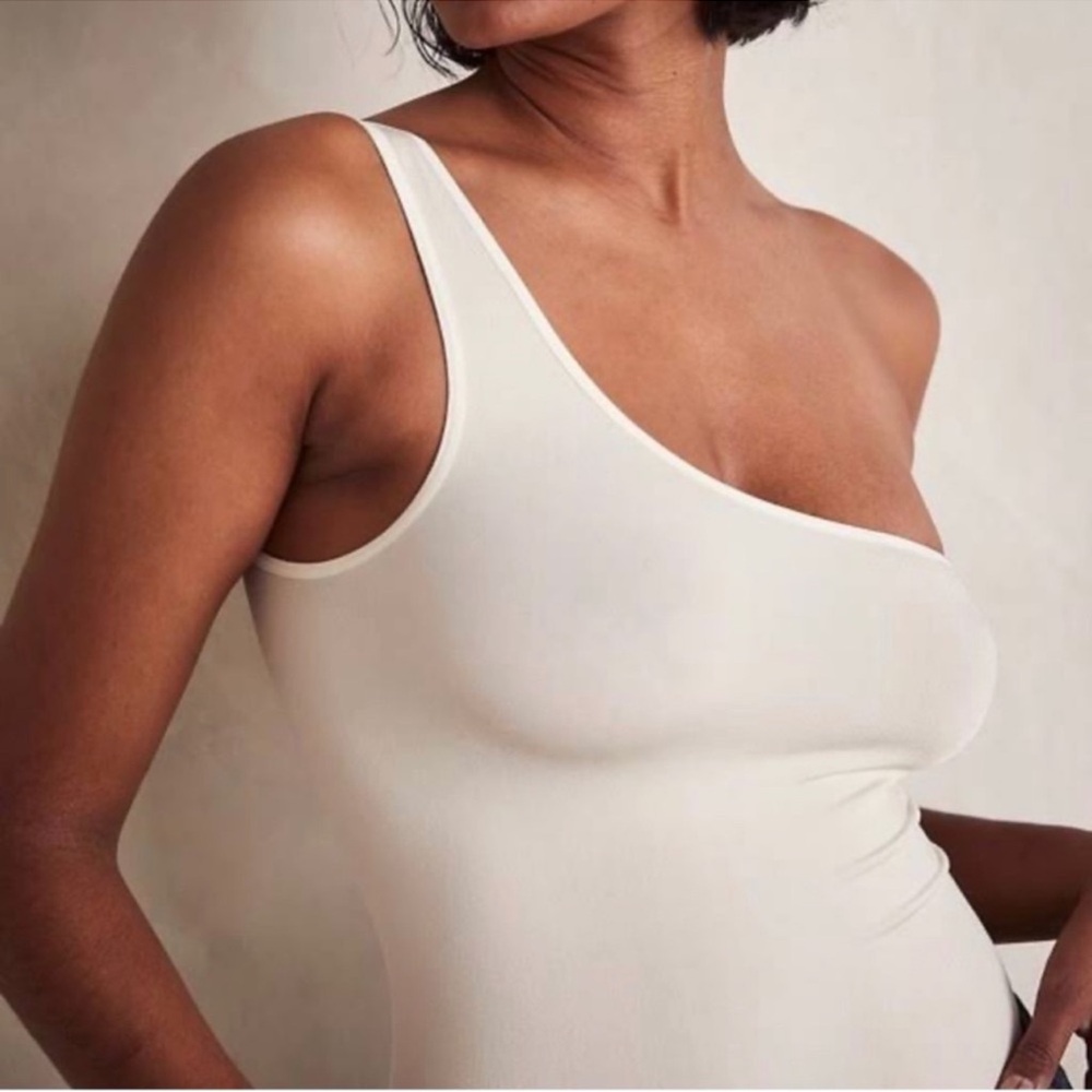 Free People One-Shoulder White Bodysuit